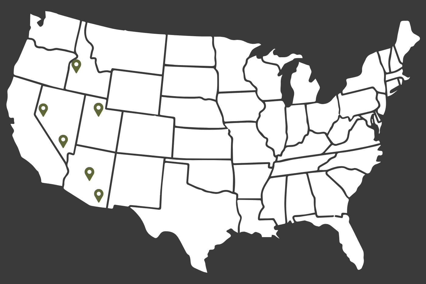 Map of BLAK project markers across the Southwest